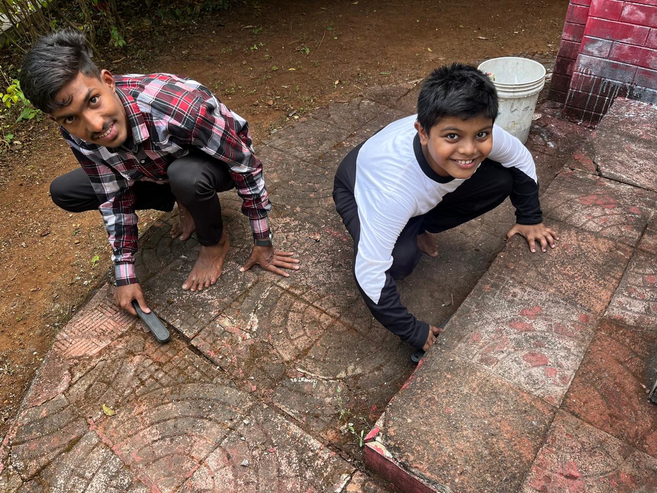 Young volunteers participating in a service activity