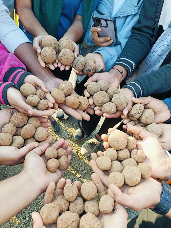 Seed balls prepared for environmental initiatives